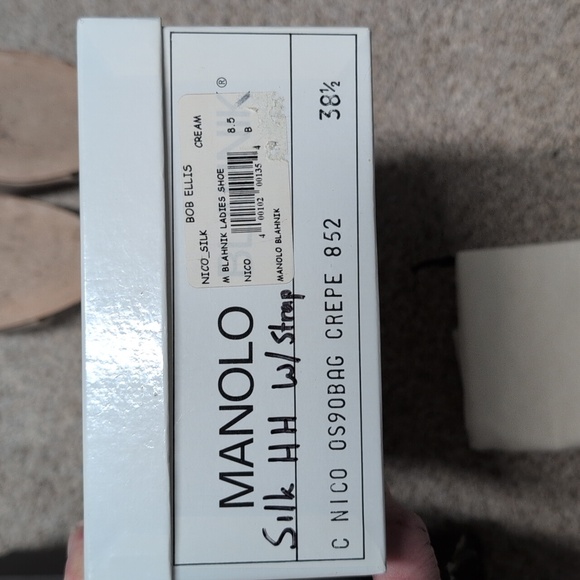 Manolo Blahnik Beige Women's Heels - Nico Silk - Picture 5 of 6